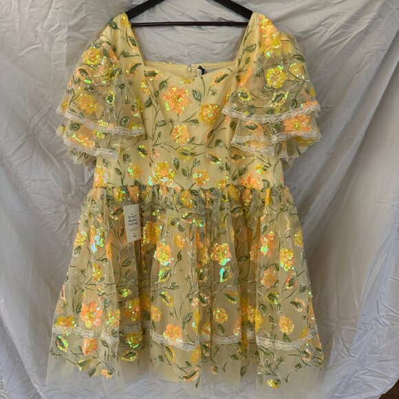 JessaKae Yellow Floral Midi Dress 3X - Picture 7 of 15